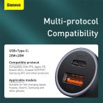 Baseus Chargeur de voiture 40W USB+Type C+Câble Type C vers Lightning - noir-TZCCJD-B0G – Image 2