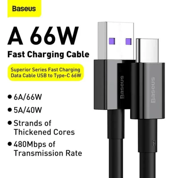 Baseus Cable 66W USB to USB-C 1m - CATYS-01