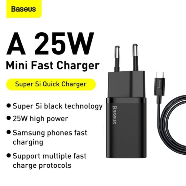 Baseus Super Si 25W Rapide Avec Cable Type C 1m - TZCCSUP-L01