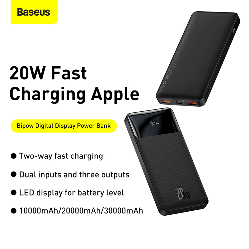 特定主图 (6) Baseus Power Bank 10000mAh 20W charge rapide à affichage numérique - PPBD050301 – Image 1