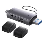 Baseus Lecteur de Carte SD/TF USB-A & Type-C  Gris - WKQX060113
