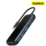 Baseus Adapteur 5-Port Type-C HUB/Type-C to USB3.0*2+USB2.0*1+Type-C PD&Data * 1+RJ45*1-gris-WKJZ010113