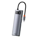 Baseus Adapteur 8-in-1 Type-C HUB / Type-C to HDMI*1 / VGA*1 /USB3.0*3 / Type C PD*1 / SD&TF*1 – gris-WKWG050013