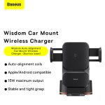 Baseus Chargeur sans fil pour support de voiture à alignement automatique 15W Noir 1-cgzx000101