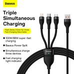 Baseus Flash Series II Câble 100W 3-en-1 USB vers M + L + C 1.2m - CASS030001