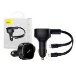 Baseus Chargeur De Voiture 2-en-1 Avec Cable TYPE-C +Lightning 3A 30W Noir-CGTX000001