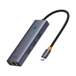 Baseus Adapteur 6-Port HUB Type-C to HDMI4K @30Hz*1+USB 3.0*3+PD*1+RJ45*1 Gris-b00052802811-00