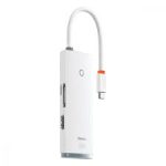 Baseus Adapteur 5 Ports TYPE-C TYPE-C vers HDMI+USB3.0*3+PD Blanc-WKQX040002