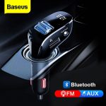 Baseus Car Charger Bluetooth FM Transmitter Streamer F40 AUX MP3 BT 5.0 2xUSB 15W Black - CCF40-01