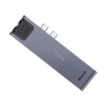 Baseus Smart HUB Docking Station Type-C PD  pour MacBook  Pro 7en1 HDMI + SD + Micro SD + USB 3.0 x 2 + RJ45 + PD vers USB-C / Type-C  – GRIS-CAHUB-L0G