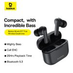 Baseus Écouteurs Bluetooth sans fil  Bowie E17 avec double micro ENC et basses percutantes - Noir - A00072200113-Z1