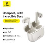 Baseus Écouteurs Bluetooth sans fil Bowie E17 avec double micro ENC et basses percutantes - Blanc - A00072200223-Z1