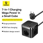 Baseus Chargeur  mural PowerCombo 3AC+2U+2C 30W, 1,5m -Noir-E00066400117-00