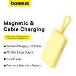 Baseus Magnetic Mini Wireless Fast Charge Power Bank iP Edition 10000mAh 20W - Jaune - P10022109Y23-00