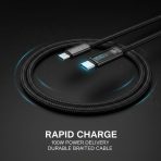 Havit By Baseus – Cable tressé 100W Type C – Type C avec afficheur LED - ultra rapide – Image 2