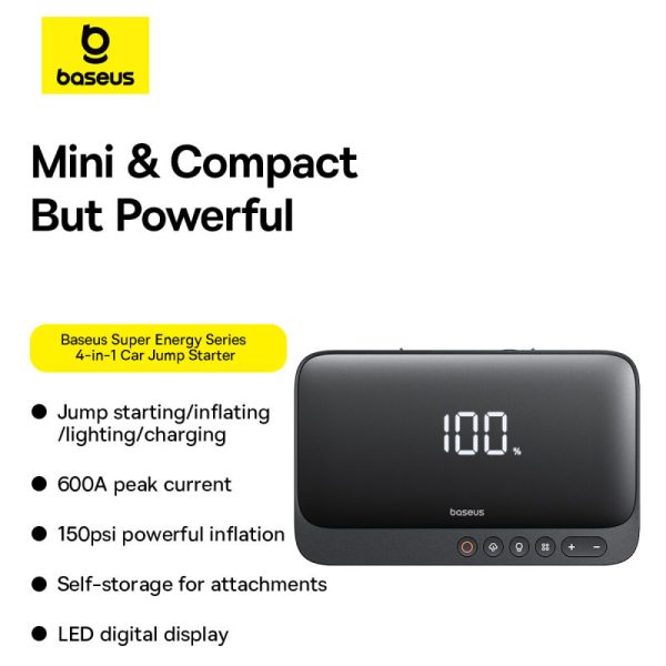 Baseus Super Energy Series 4 en 1 Car Jump Starter 600A et 6000mAh - C00245902111-00