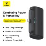 Baseus Compact Power Bank iPhone Edition 20W Charge Rapide 5000mAh – Noir - P10068307113-00 – Image 2