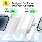 Baseus Compact Power Bank iPhone Edition 20W Charge Rapide 5000mAh – Blanc - P10068307213-00 – Image 5