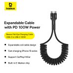 Baseus Fish-Eye Câble de Voiture 100W Rapide USB-C vers USB-C - P10320203111-00