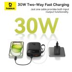 Baseus Power Bank 10000mAh 30W avec 2 Câbles USB-C Intégrés - P10055008113-00 – Image 2