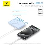 Baseus PicoGo Power Bank Magnétique Qi2 5000mAh 20W avec Support Rotatif – Bleu - P10076800313-00 – Image 7