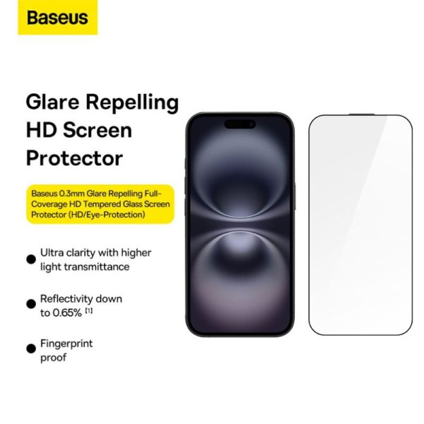Baseus iPhone 15 et 16 Crystal Verre Trempé HD - P6001206L203-00