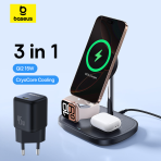 Baseus EnerFill FS41 Station de Charge Sans Fil 3 en 1 avec Refroidissement TEC et Chargeur 45W - P10281904123-01
