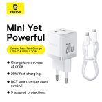 Baseus Palm Chargeur Rapide 2 Ports C+U 20W + Cable C 60W - P10111608213-01