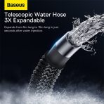 Baseus Pistolet/lave-auto gris foncé + tuyau télescopique 15m et connecteur universel - CPGF020213 – Image 3