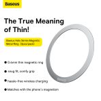 Baseus Plaque magnétique adhésive argentée compatible MagSafe - pack de 2 unités - PCCH000012