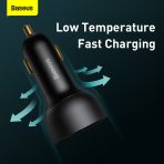Baseus Chargeur De Voiture Affichage Numérique U+C 100W Black Avec Cable TYPE-C - TZCCZX-01 – Image 4