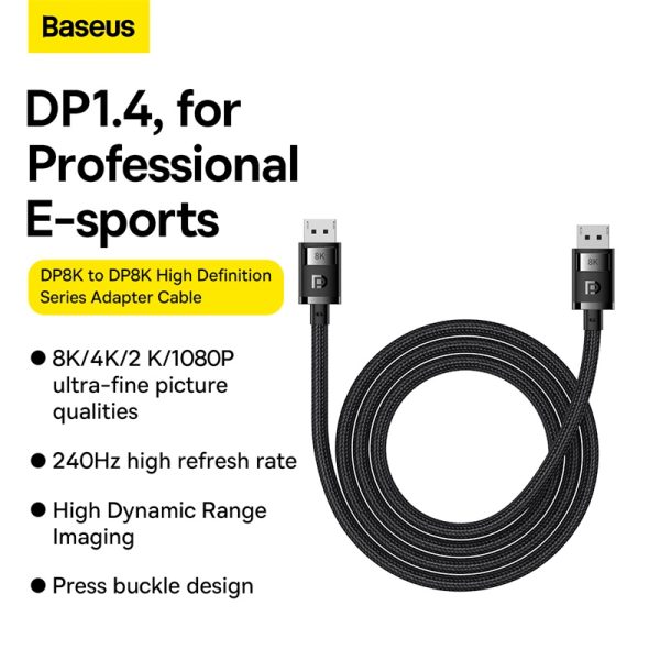 Baseus High Definition Series DP 8K to DP 8K Adapter Cable 2m - B00633706111-02